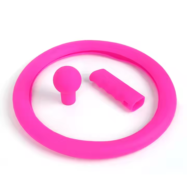 Popular design car accessory cover set Silicone Decorative Car Steering Wheel Cover with handbrake cover