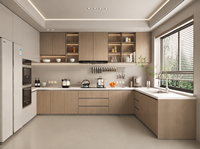 Organisateur d'armoires murales Lesso pour cuisine moderne et minimaliste, meuble de cuisine en bois pour appartement et villa