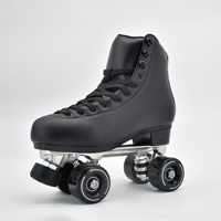 Patins à roulettes en ligne réglables à 4 roues avec roues en PU, frein réglable, chaussures de roller d'extérieur en microfibre, chrome