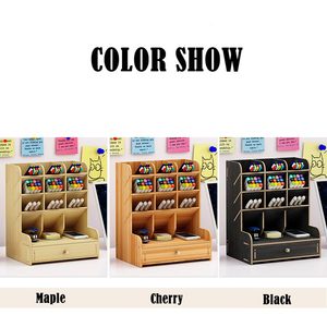 Organiseur <span class=keywords><strong>de</strong></span> <span class=keywords><strong>bureau</strong></span> en <span class=keywords><strong>bois</strong></span> massif, boîte porte-stylos multifonctionnelle, tiroir, support <span class=keywords><strong>de</strong></span> rangement pour fournitures <span class=keywords><strong>de</strong></span> <span class=keywords><strong>bureau</strong></span>, à domicile - Product Image 5