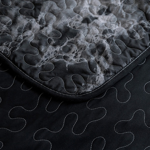 Factory Hot Sale <strong>Black</strong> Marble Pattern Printed Quilted <strong>Bedspread</strong> Coverlet Bed Cover <strong>Set</strong> in Christmas Leaves Animal Designs - Product Image 4