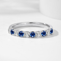 Bague Minimaliste en Argent Sterling S925 avec Diamant Demi-Cercle Serti et Zirconia de 2,5 mm, Bijou de Main Tendance pour Femme