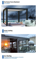 SINGO Outdoor Luxus Bioklimatische Pergola Motorisierte Markise Lamellendach Wasserdichter Balkon-Wintergarten aus Aluminiumlegierung