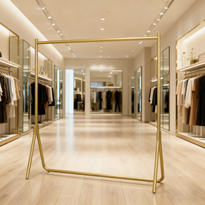 ชั้นวางโชว์เสื้อผ้าขายดีใน MR18ชั้นวางของโรงงานขายตรงได้มีล้อเหมาะสำหรับร้านเสื้อผ้า - Product Image 5