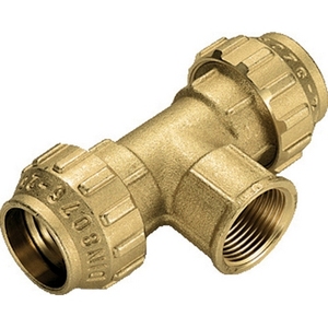 Raccordo a T femmina in ottone Tiemme 1 x 32 per tubi idraulici - Product Image 1