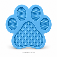 Bol interactif antidérapant en silicone en forme de patte de qualité alimentaire pour animaux de compagnie, pour une alimentation lente