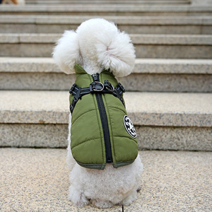 Jaket Anjing Musim Dingin Anti Air Bahan Polyester Berlapis Polar Fleece, Tahan Angin, Kerah Tegak, Pakaian Hewan Peliharaan dengan Ritsleting Pengunci, Laris Manis - Product Image 2