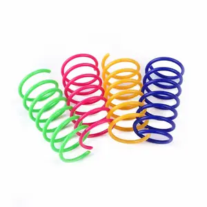 4 Packs Of Colorful Plastic Spring Cat Toys For Indoor Cats