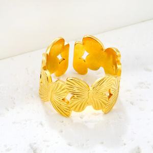 Anillo de Mariposa Apilable de Alta Calidad, Acero Inoxidable, Chapado en Oro de 18K, Resistente al Agua, Anillos Ajustables para Mujer - Product Image 4