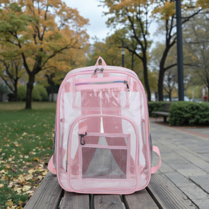 Custom Unisex Pvc Student Backpack Closure Soft <b>Travel</b> <b>Bag</b> <b>Clear</b> Crossbody Strap Men Women Laptop Friendly Backpack - Product Image 2