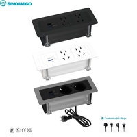 SINOAMIGO multiprise encastrée avec prise de conférence Port USB C 30W USB-C de charge rapide QC3.0 3A prise de bureau USB-A