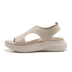 Sandales d'été style plage, mode américaine, multifonctionnelles, à semelle épaisse, à bout ouvert, avec amorti, en cuir véritable pour femmes - Product Image 2