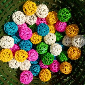 Qbellpet pabrik harga rendah bola rotan warna utama burung beo bola kunyah mainan bola rotan pegangan kaki burung - Product Image 3