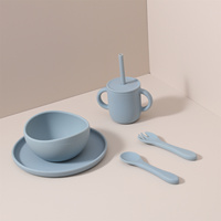Bol d'alimentation de sevrage pour enfants ensemble d'alimentation en silicone écologique de qualité alimentaire pour bébé assiette tasse sans bpa pour les tout-petits en silicone pour enfants