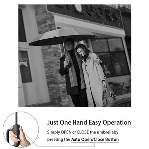 Vente en gros ODM <span class=keywords><strong>Parapluie</strong></span> automatique <span class=keywords><strong>Parapluie</strong></span> <span class=keywords><strong>inversé</strong></span> coupe-vent de couleur unie avec boucle en anneau renforcée - Product Image 5