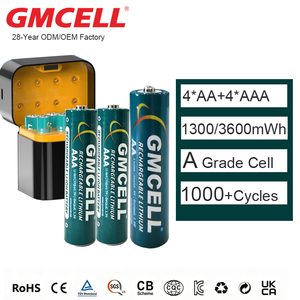 Wholesale 1.5V Rechargeable AAA <b>Lithium</b> <b>Battery</b>*4pcs+<b>AA</b> Li-ion <b>Battery</b>*4pcs With Smart Charger Set - Product Image 2