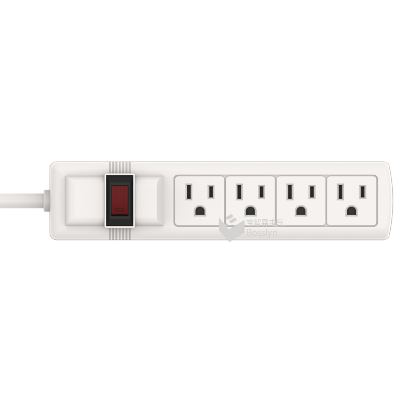 US 15Amp 125Volt 4 Outlet Surge Protector Power Strip dengan 6 FT Kabel Ekstensi UL Terdaftar