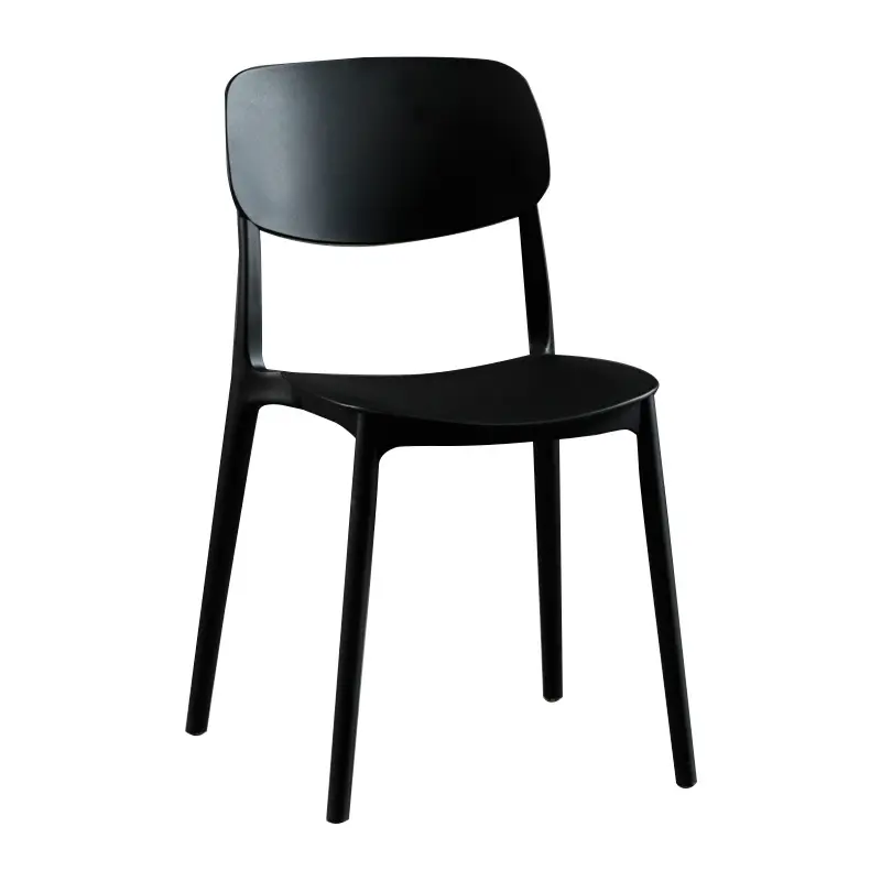 Silla lateral de cafetería cómoda de alta calidad, sillas de plástico con asiento de PP para mesa de comedor