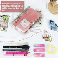 Porte-documents à plusieurs couleurs, pochettes pour budget en espèces, format A6, 6 trous, classeurs à fermeture éclair pour classeurs à 6 anneaux, enveloppes
