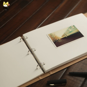 <span class=keywords><strong>Album</strong></span> <span class=keywords><strong>photo</strong></span> DIY à 3 anneaux B5, <span class=keywords><strong>pages</strong></span> vierges en carton blanc, carnet de croquis amovible, livre de messages et d'autographes pour étudiants - Product Image 1