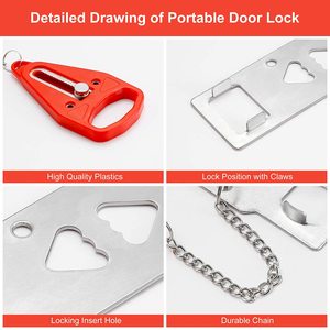 Desgin Khóa Cửa Di Động An Toàn Màu Xanh Lá Đỏ Mới Khóa Bảo Vệ Du Lịch Khóa Riêng Tư Cho Trường Học Khách Sạn Khóa Di Động Tại Nhà - Product Image 3