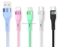 Câble de charge USB Type-C PD en silicone liquide souple 6A avec connecteur PVC, conducteur en cuivre pur, 1m, pour iPhone