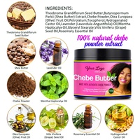 Nouveauté Crème Épaississante Anti-Chute Répare les Pointes Fourchues et les Cheveux Abîmés, Ensemble Huile et Beurre de Chebe pour la Croissance Capillaire