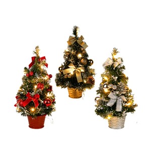 Mini <span class=keywords><strong>sapin</strong></span> <span class=keywords><strong>de</strong></span> <span class=keywords><strong>Noël</strong></span> artificiel en PVC pré-éclairé <span class=keywords><strong>de</strong></span> 40 cm avec petites boules lumineuses LED, pommes <span class=keywords><strong>de</strong></span> pin et nœuds pour table ou bureau – Classique - Product Image 5