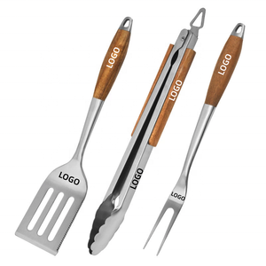 Thép không gỉ BBQ công cụ thiết lập với Keo Gỗ xử lý cắm trại BBQ công cụ Kit nướng thịt nướng phụ kiện nấu ăn ngoài trời - Product Image 6