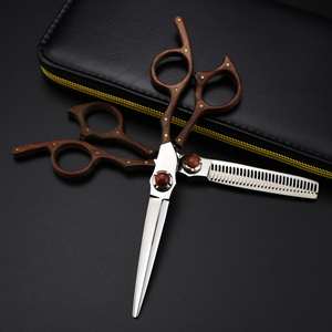 Ciseaux à cheveux professionnels avec manche en bois, ciseaux de barbier, ciseaux de coiffure japonais VG10 - Product Image 5
