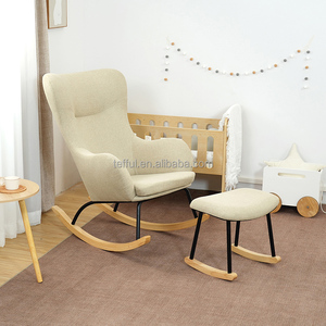 Fauteuil à bascule pour allaitement maternel avec coussin beige - Product Image 2