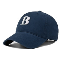 Gorra de béisbol de algodón transpirable e impermeable de 6 paneles con letras estilo coreano, versátil, para cabeza grande, modelo 2026