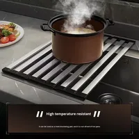 Égouttoir pliable multifonctionnel, égouttoir à vaisselle pliable pour la cuisine, pour les assiettes, les bols, les couverts, organisateur de rangement, étagère