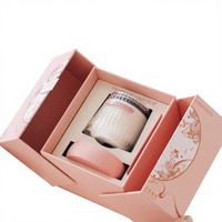 Boîte/Sac d'emballage de bougie parfumée rose haut de gamme, recyclable, élégante, luxueuse, romantique, avec logo personnalisé, taille sur mesure, 1 pièce