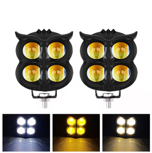 Faros LED de Nueva Generación para Motocicleta Eléctrica con Lente Bicolor Tipo Búho de 4 Ojos y 30W, Sistema de Iluminación Auxiliar Externo de Plástico - Product Image 4