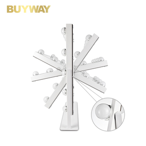 Holly gỗ trang điểm gương 12blub Dimmable USB Sạc màn hình cảm ứng đèn trang điểm <span class=keywords><strong>Led</strong></span> Gương chiếu sáng Vanity holly gỗ gương - Product Image 4