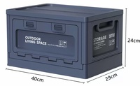 Bac de rangement pliable en plastique, empilable et pliable, pour le camping en plein air, les pique-niques, boîte de rangement pliable