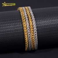 Colliers de bijoux Hip Hop en acier inoxydable plaqué or de 4mm, chaîne de corde de Moissanite, chaînes à maillons pour hommes et femmes, livraison 48H