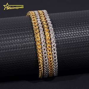 48H 배송 힙합 보석 목걸이 패션 골드 도금 <span class=keywords><strong>4MM</strong></span> 스테인레스 스틸 모이사나이트 로프 체인 남성 여성 링크 체인 - Product Image 6