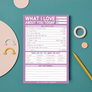 Bloc de notas <span class=keywords><strong>What</strong></span> I Love About You <span class=keywords><strong>Today</strong></span> con lista de verificación y notas de La Fiambrera, regalo perfecto para Parejas, amigos - Product Image 5