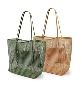 Bolsa de Mano Grande de Malla para <span class=keywords><strong>Playa</strong></span>, Casual, para Libros, Comestibles, para Mujer, Plegable, para <span class=keywords><strong>Playa</strong></span>, Picnic, <span class=keywords><strong>Vacaciones</strong></span>, 2026 - Product Image 1