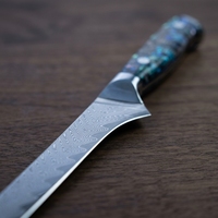 Couteau à désosser commercial VG10 en acier Damas, manche en résine, 15 cm, tranchant pour la découpe des os, idéal pour la viande de bœuf/porc et l'abattage.