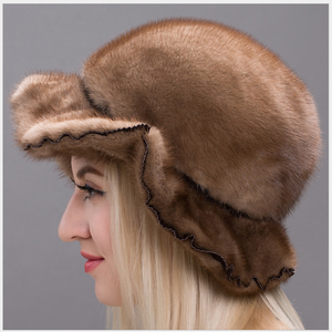 Style russe fête d'hiver femmes chapeau de fourrure de vison élégant chapeau de fourrure de sable - Product Image 2