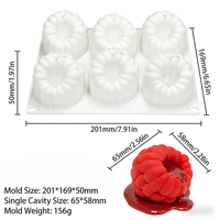 Moldes de silicona para pastel de mousse de frambuesa, moldes para hornear chocolate, bandeja de silicona 3D para hornear, molde para jabón y velas para panadería, aprobado por la FDA