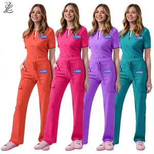 Nuovo Scrub uniforme Multi manica corta top pantaloni ospedale Set donna uomo negozio di animali medico Scrub chirurgia medica abbigliamento da lavoro Kit Scrub - Product Image 1