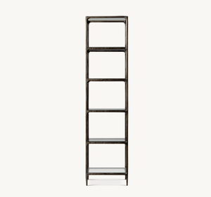 Modern Customized Contemporary Living Room Furniture Forged Metal Frame <strong>Narrow</strong> Glass Office <strong>Shelving</strong> - Product Image 4