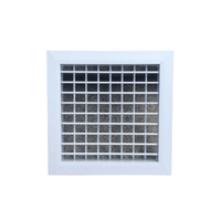 Grille de calandre linéaire à double déflexion en aluminium blanc et registres pour la climatisation de plafond de chambre d'hôtel