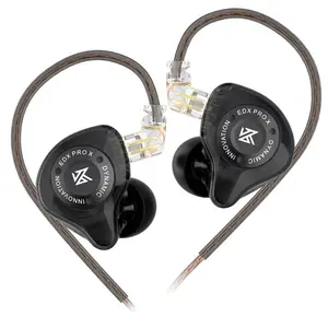 Auriculares originales KZ EDX PRO X 3,5mm estéreo con cable HiFi Bass Music auriculares deportivos con cancelación de ruido en la oreja sin micrófono