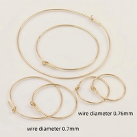 Crochet d'oreille rond sculpté en or massif 14 carats, plaqué or, pour la fabrication de boucles d'oreilles, accessoires de fabrication de bijoux DIY