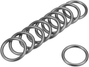 Uxcell Anneaux toriques en alliage de zinc, diamètre intérieur et épaisseur en mm, pour quincaillerie, sacs, ceintures, artisanat, accessoires de bricolage, noir, pièces - Product Image 1